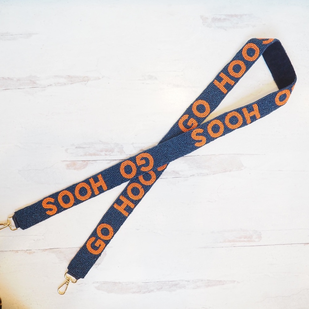 Beaded Virginia Go Hoos Collegiate Game Day Purse Strap